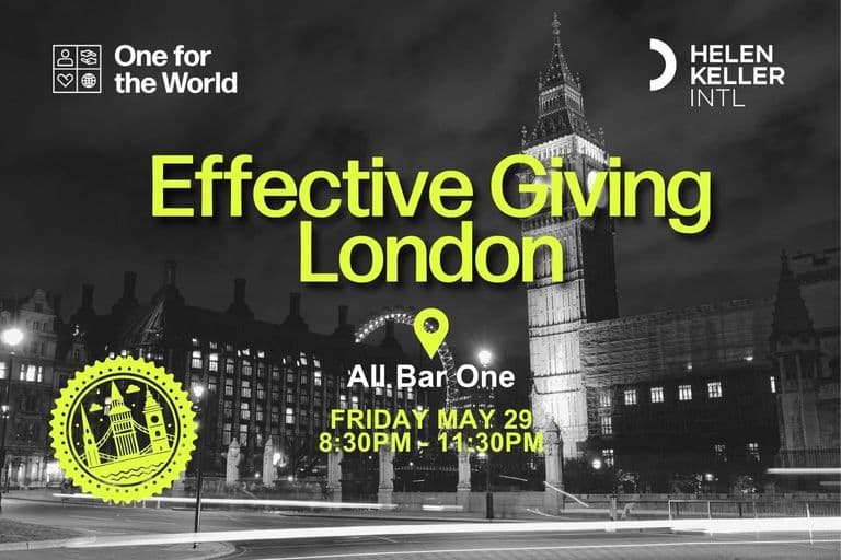 LONDON Effective Giving Social (All Bar One Greenwich) event promotional image