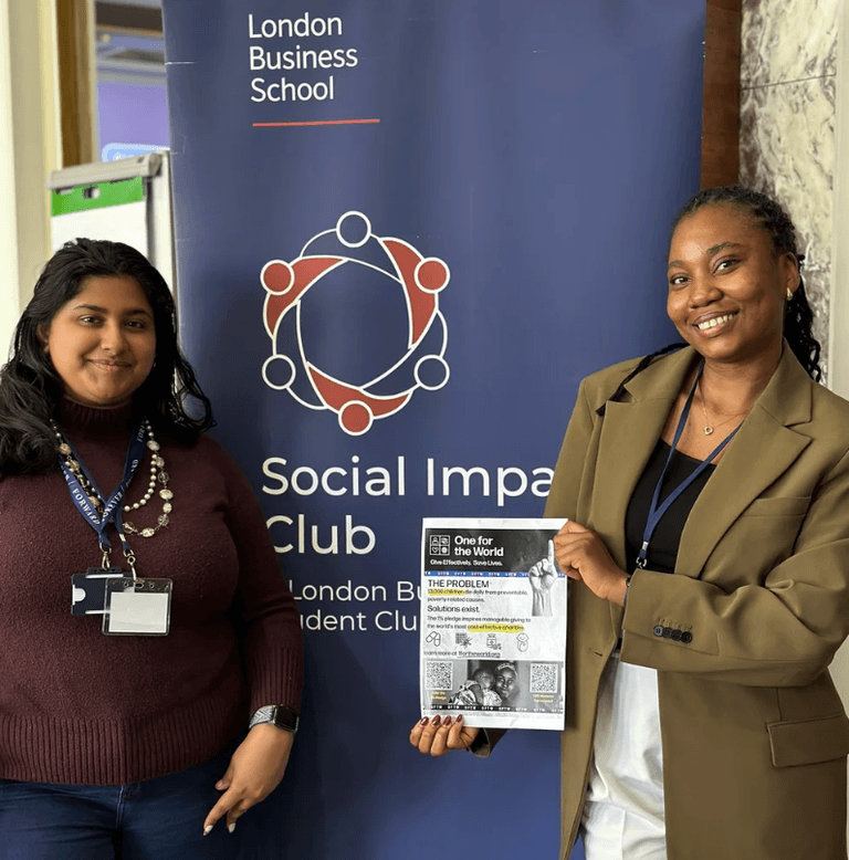 One for the World leaders presenting at a social impact event.